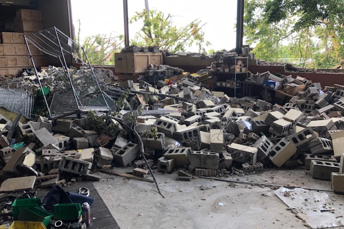 Pile of damaged construction material 