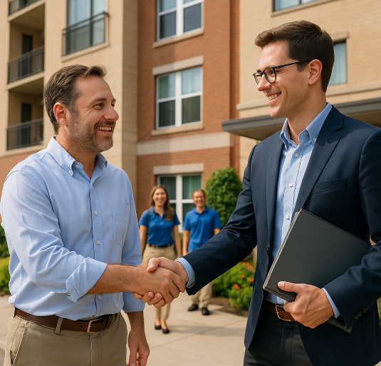Public adjusters shaking hands 