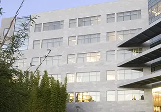 front of building